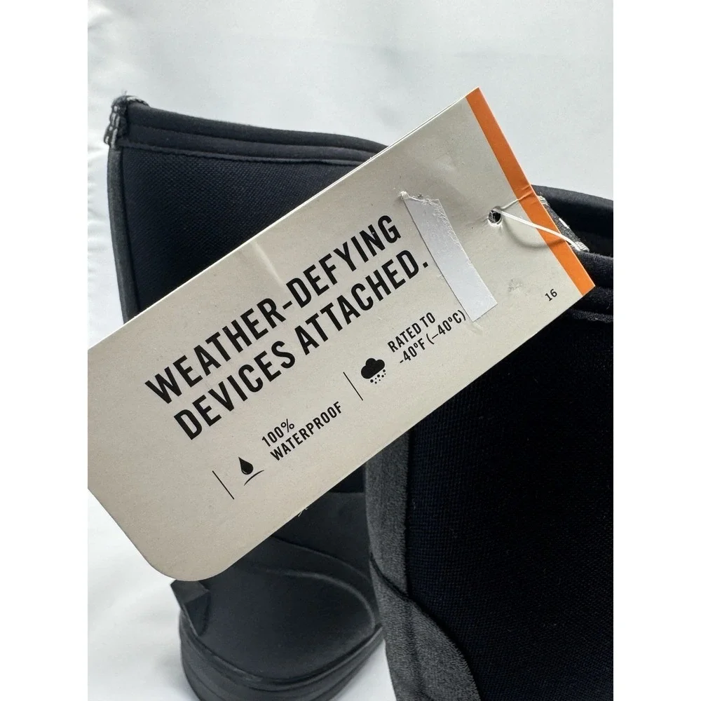 BOGS Ultra Mid Mens 10 Waterproof Insulated Pull On Winter Rain Work Boots Black